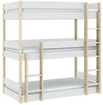Marckeric Fehér-natúr színű emeletes gyerekágy 90x190 cm Valka - Marckeric