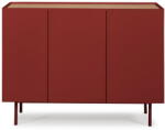 Teulat Piros alacsony komód tölgyfa dekorral 110x85 cm Arista - Teulat