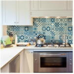 Ambiance Wall Decal Cement Tiles Riana 60 db-os falmatrica szett, 10 x 10 cm - Ambiance