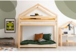 Adeko Natúr színű házikó alakú-emeletes borovi fenyő gyerekágy 80x200 cm Mila DMPB - Adeko