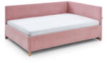 meise.möbel Rózsaszín kárpitozott ágyneműtartós sarok gyerekágy ágyráccsal 120x200 cm Cool - Meise Möbel