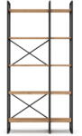 Marckeric Fekete-natúr színű polcos állvány tölgyfa dekorral 87, 5x175 cm Dusan - Marckeric