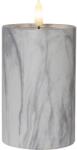 Star Trading Flamme Marble szürke-fehér LED beton gyertya, magasság 15 cm - Star Trading