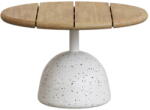 Kave Home Fehér-natúr színű kerek dohányzóasztal akácfa asztallappal ø 55 cm Saura - Kave Home
