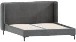 ROPEZ Sötétszürke kárpitozott egyszemélyes ágy ágyráccsal 90x200 cm Basti - Ropez