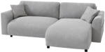 Ropez Világosszürke bársony sarokkanapé (variálható) Lorine - Ropez
