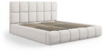 Micadoni Világosszürke kárpitozott franciaágy tárolóhellyel, ágyráccsal 180x200 cm Bellis - Micadoni Home