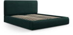 Cosmopolitan Design Sötétzöld kárpitozott ágyneműtartós franciaágy ágyráccsal 140x200 cm Colonel - Cosmopolitan Design
