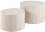 Actona Bézs kerek dohányzóasztal szett kő dekorral, 2 db-os ø 58 cm Dice - Actona
