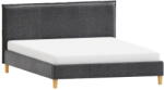 ROPEZ Sötétszürke kárpitozott franciaágy ágyráccsal 160x200 cm Tina - Ropez
