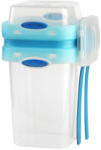Vialli Design Kétrészes kék ételes doboz evőeszközökkel, 650 ml + 230 ml - Vialli Design