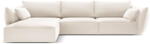 Mazzini Sofas Bézs bársony sarokkanapé (bal oldali-heverő résszel) Vanda - Mazzini Sofas - bonami - 784 542 Ft
