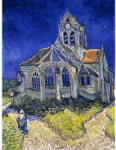 Fedkolor Reprodukciós kép 30x40 cm The Church at Auvers, Vincent van Gogh - Fedkolor