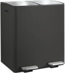 spirella Matt fekete acél szelektív pedálos szemetes 2x20 l Aliya - Spirella