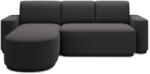 Eltap Sötétszürke zsenília kinyitható-tárolóhelyes sarokkanapé (bal oldali-heverő résszel) Aurumm - ELTAP
