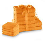 Restilo Narancssárga frottír pamut törölköző és fürdőlepedő készlet 10 db-os Amari - Restilo