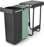 Brabantia Mentazöld-sötétszürke műanyag szelektív beépíthető szemetes 60 l Sort&Go - Brabantia