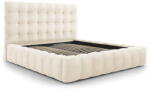 Cosmopolitan Design Bézs kárpitozott franciaágy tárolóhellyel, ágyráccsal 180x200 cm Bali - Cosmopolitan Design