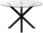 Kave Home Kerek étkezőasztal üveg asztallappal, ø 119 cm - Kave Home