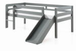 VIPACK Pino szürke magasított gyerekágy csúszdával, 90 x 200 cm - Vipack