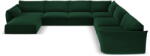Mazzini Sofas Sötétzöld bársony sarokkanapé (jobb oldali-U alakú) Vanda - Mazzini Sofas
