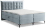 Makamii Világoskék ágyneműtartós boxspring ágy 140x200 cm Mikana - Makamii