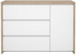 Tvilum Fehér-natúr színű komód tölgyfa dekorral 119x84x48 cm Next - Tvilum