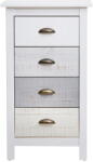 Marckeric Romantica magas fehér-szürke komód 4 fiókkal, 46 x 80 cm - Marckeric