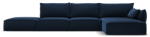 Mazzini Sofas Sötétkék bársony sarokkanapé (jobb oldali-heverő résszel) Vanda - Mazzini Sofas - bonami - 822 792 Ft