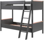 VIPACK London sötétszürke gyerek emeletes ágy, 90 x 200 cm - Vipack