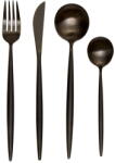 Premier Housewares Fekete rozsdamentes acél evőeszköz készlet 16 db-os Modern retro - Premier Housewares
