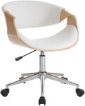 Tomasucci Fehér-natúr színű bőrutánzat irodai szék Visby - Tomasucci