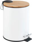 WENKO Tortona Bamboo fehér pedálos szemetes, 3 l - Wenko