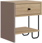 Marckeric Éjjeliszekrény tölgyfa dekorral Saturne - Marckeric