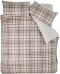 Catherine Lansfield Barna egyszemélyes sherpa ágyneműhuzat 135x200 cm Cosy Sherpa Check - Catherine Lansfield
