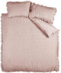 Catherine Lansfield Rózsaszín kétszemélyes-hosszabbított krepp ágyneműhuzat 230x220 cm Seersucker Frill - Catherine Lansfield