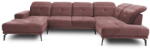 Eltap Rózsaszín bársony sarokkanapé (jobb oldali-U alakú) Bretan - ELTAP