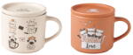 Brandani Narancssárga-bézs porcelán bögre szett 2 db-os 350 ml Cats - Brandani