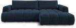 Bobochic Paris Sötétkék kinyitható-tárolóhelyes sarokkanapé (jobb oldali-heverő résszel) Fuji - Bobochic Paris