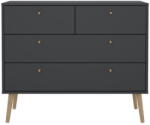 Tvilum Antracitszürke alacsony komód 99x82 cm Bodo - Tvilum