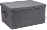Bigso Szürke fedeles textil tárolódoboz 40x30x22 cm Soft Storage - Bigso