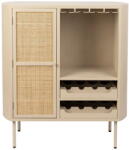 White Label Krémszínű rattan bortartó szekrény, palackok száma 8, 90x100 cm Amaya - White Label