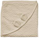 Cam Cam Copenhagen Bézs bio pamut kapucnis gyerek törölköző 80x80 cm Almond - Cam Cam Copenhagen