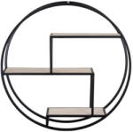 House Nordic Fekete-natúr színű többszintes paulownia fali polc 62 cm Rotterdam - House Nordic