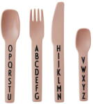 Design Letters 4 db-os rózsaszín gyerek evőeszköz készlet - Design Letters