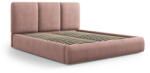 Mazzini Sofa Világos rózsaszín kárpitozott ágyneműtartós franciaágy ágyráccsal 160x200 cm Brody - Mazzini Beds