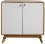 Støraa Fehér-natúr színű alacsony komód tölgyfa dekorral 75x75 cm Cassie - Støraa