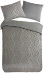 Good Morning Szürke-barna egyszemélyes hosszabbított mikroszálas ágyneműhuzat 140x220 cm Pure Zigzag - Good Morning