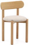 Kave Home Krémszínű-natúr színű tölgyfa étkezőszék szett 2 db-os Nebai - Kave Home
