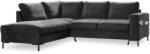 Miuform Sötétszürke bársony kinyitható sarokkanapé (bal oldali) Lofty Lilly - Miuform